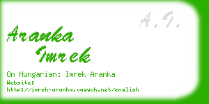 aranka imrek business card